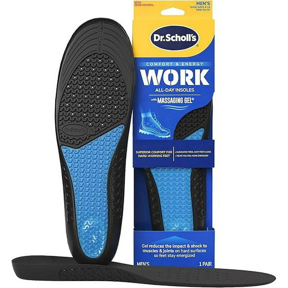 Dr. Scholl's Work Massaging Gel Advanced Foam Insoles, Men's Shoe Sizes 8-14, 1