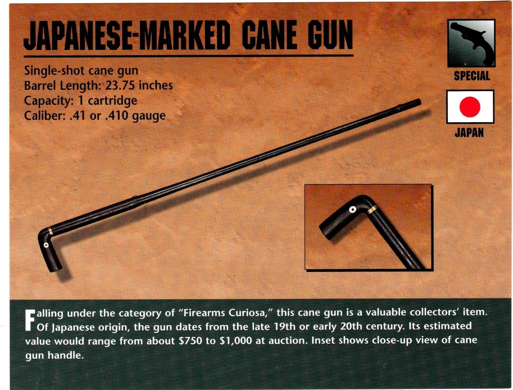Japanese Marked Cane Gun Classic Firearms Photo Card u