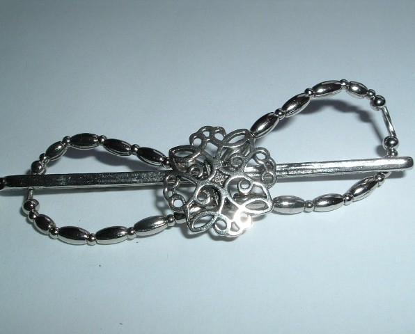 Medium Lilla Rose Flexi Hair Clip Geometric Silver NWT