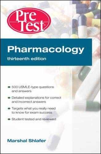 Pharmacology: PreTest - Paperback, by Shlafer Marshal - Very Good j
