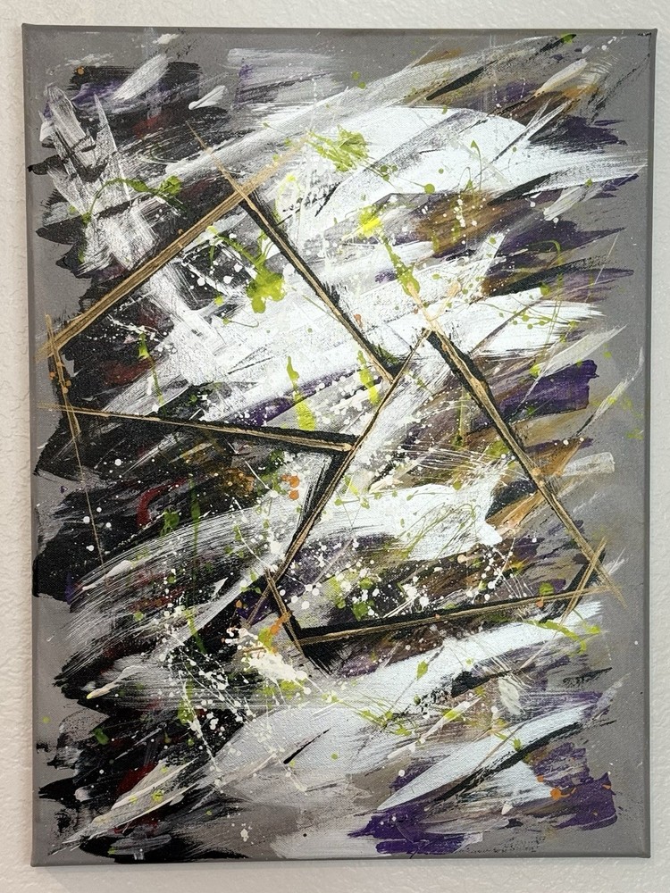 Original Acrylic Abstract Art Hand Painting On Canvas 18 X 24 Inches