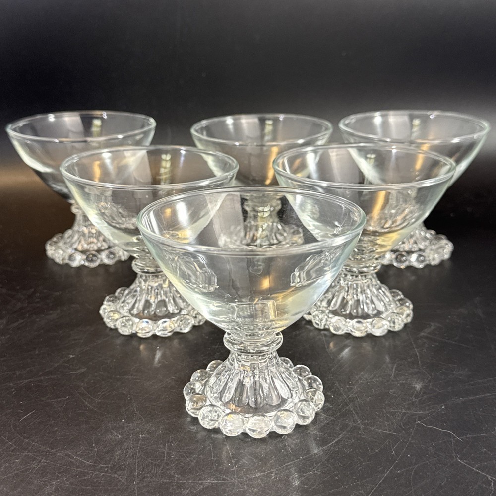 Anchor Hocking Berwick Boopie Champagne Coupe Sherbet Glasses Set of 6 Clear