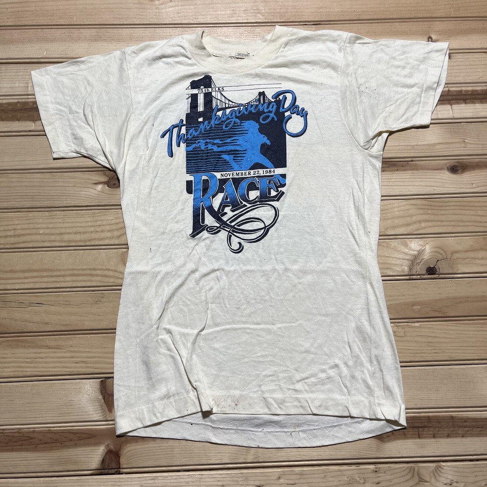Vintage 1984 San Francisco Thanksgiving Day Race Single Stitch Shirt Size M