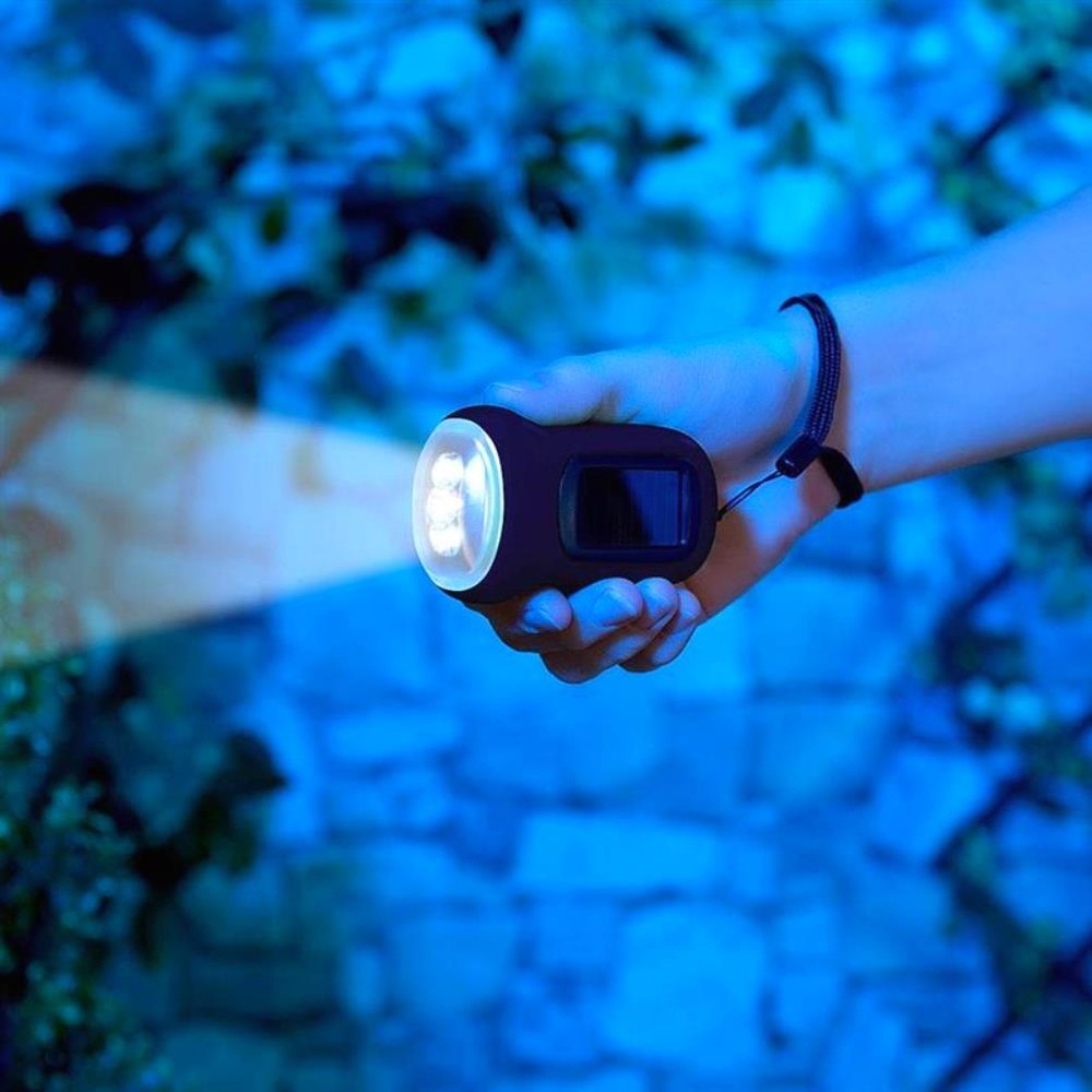 Mini Hand Crank Dynamo Solar Flashlight for Camping Emergency Power  