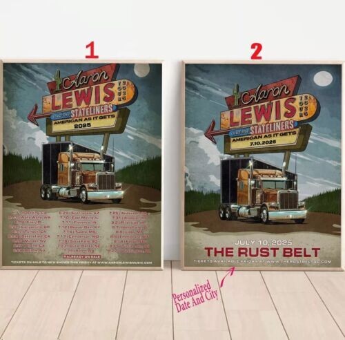 Custom Aaron Lewis And The Stateliners The American As It Gets Tour 2025 Poster