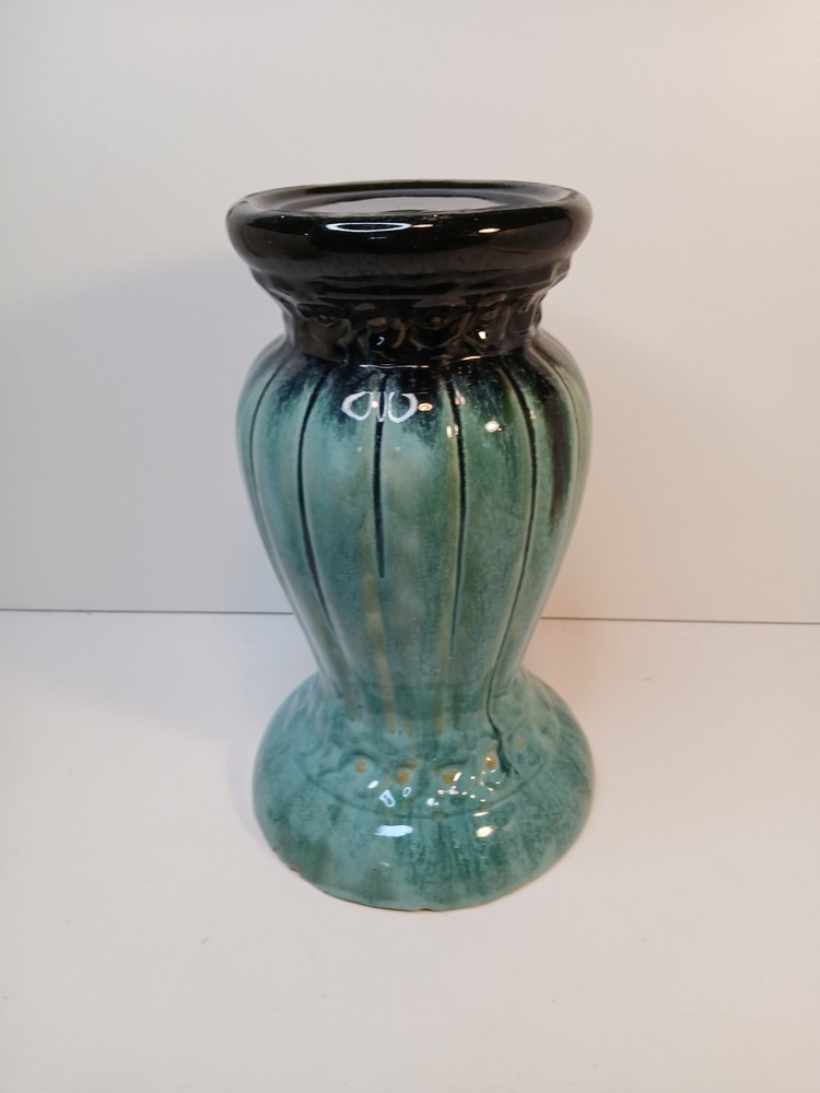 McCoy Blended Glaze Blue Black 12.75 Inch Jardiniere Pedestal Planter