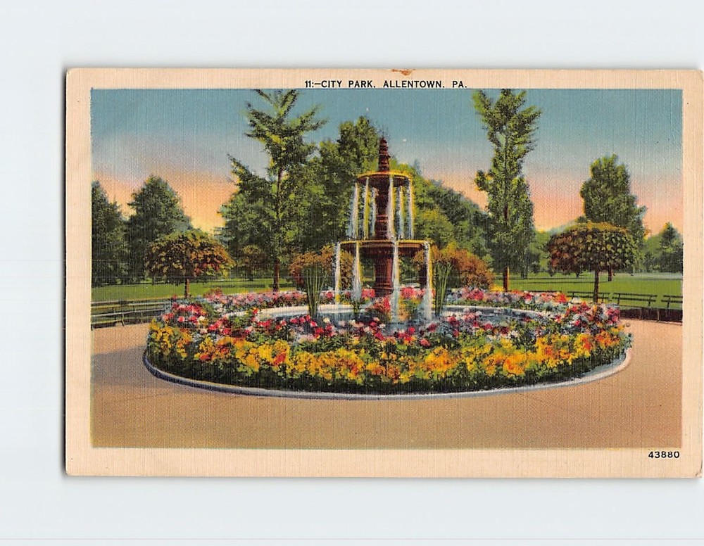 Postcard City Park Allentown Pennsylvania USA