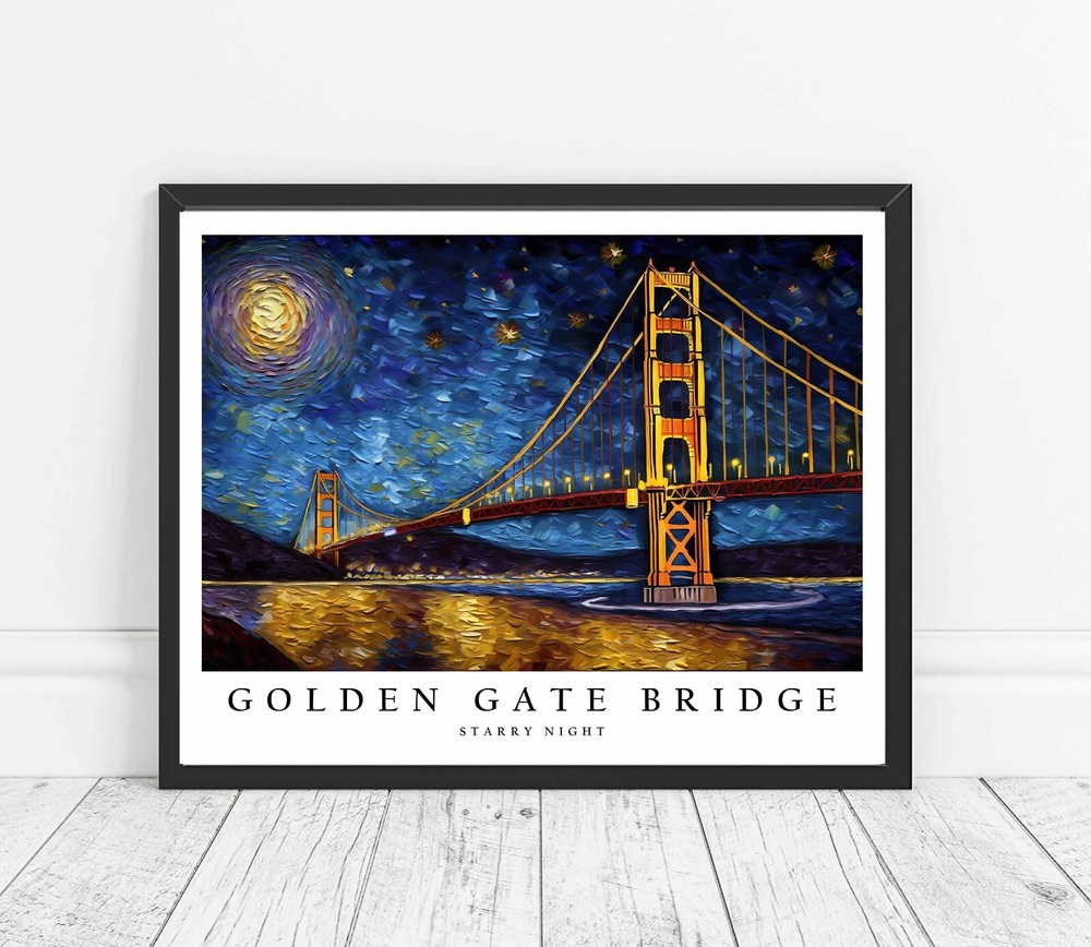 Greensboro City Starry Night Photo Art Print Poster Wall Art Painting