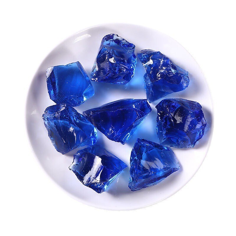 Raw Rough Dark Blue Glass Crystal Stone Chunk Healing Mineral Rocks Gifts 100g