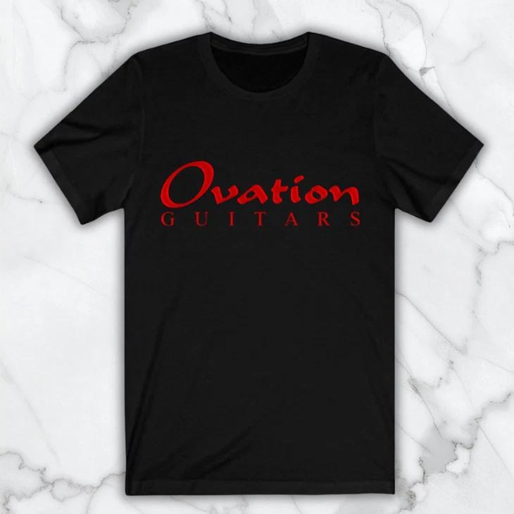Ovation Guitar Company Men's Black Graphic T Shirt Fr