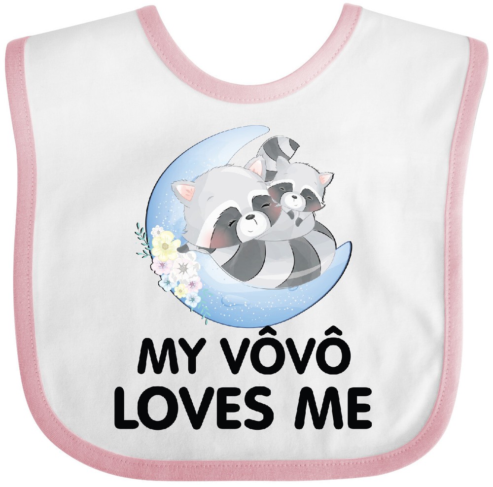 Inktastic Raccoon My Vovo Loves Me Baby Bib Cute Granddaughter Grandson Grandma