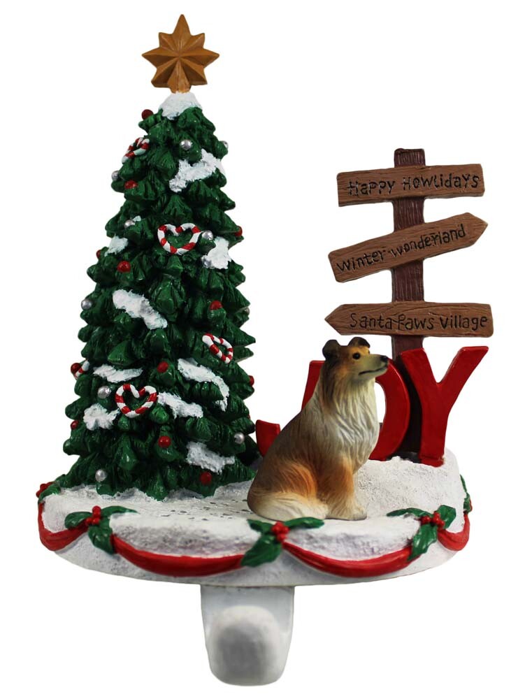 Collie Stocking Holder Hanger Sable