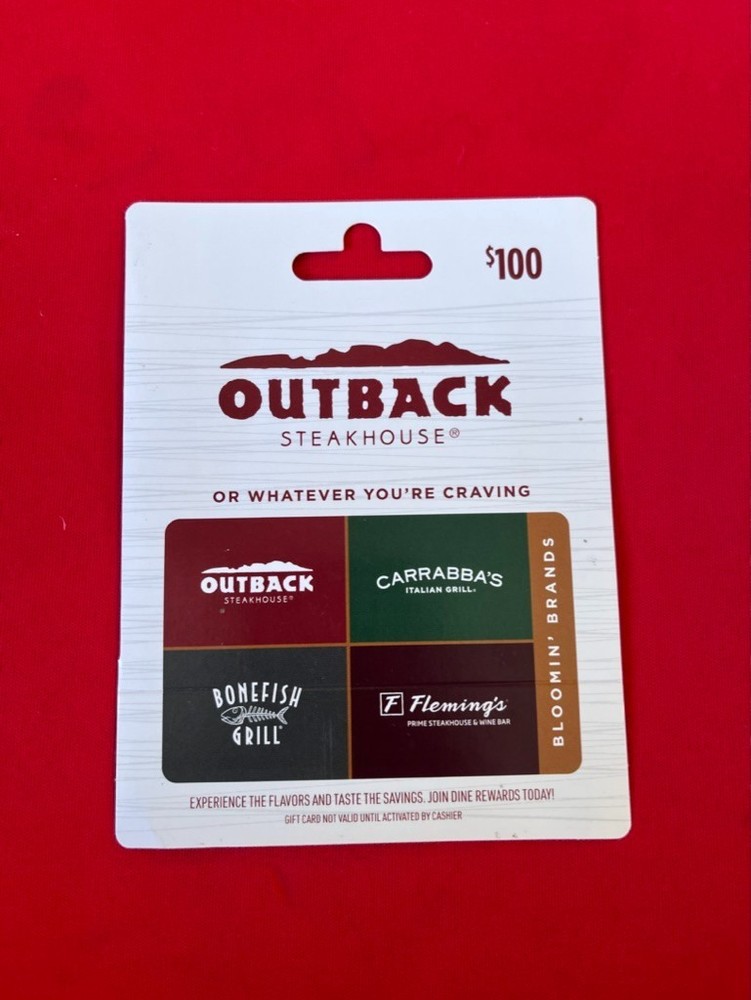 outback steakhouse $100 giftcard