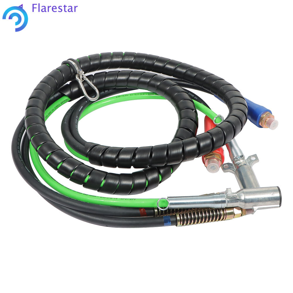 12ft 3 in 1 ABS & Air Line Hose Wrap 7 Way Electrical Cable Semi Truck Trailer-image