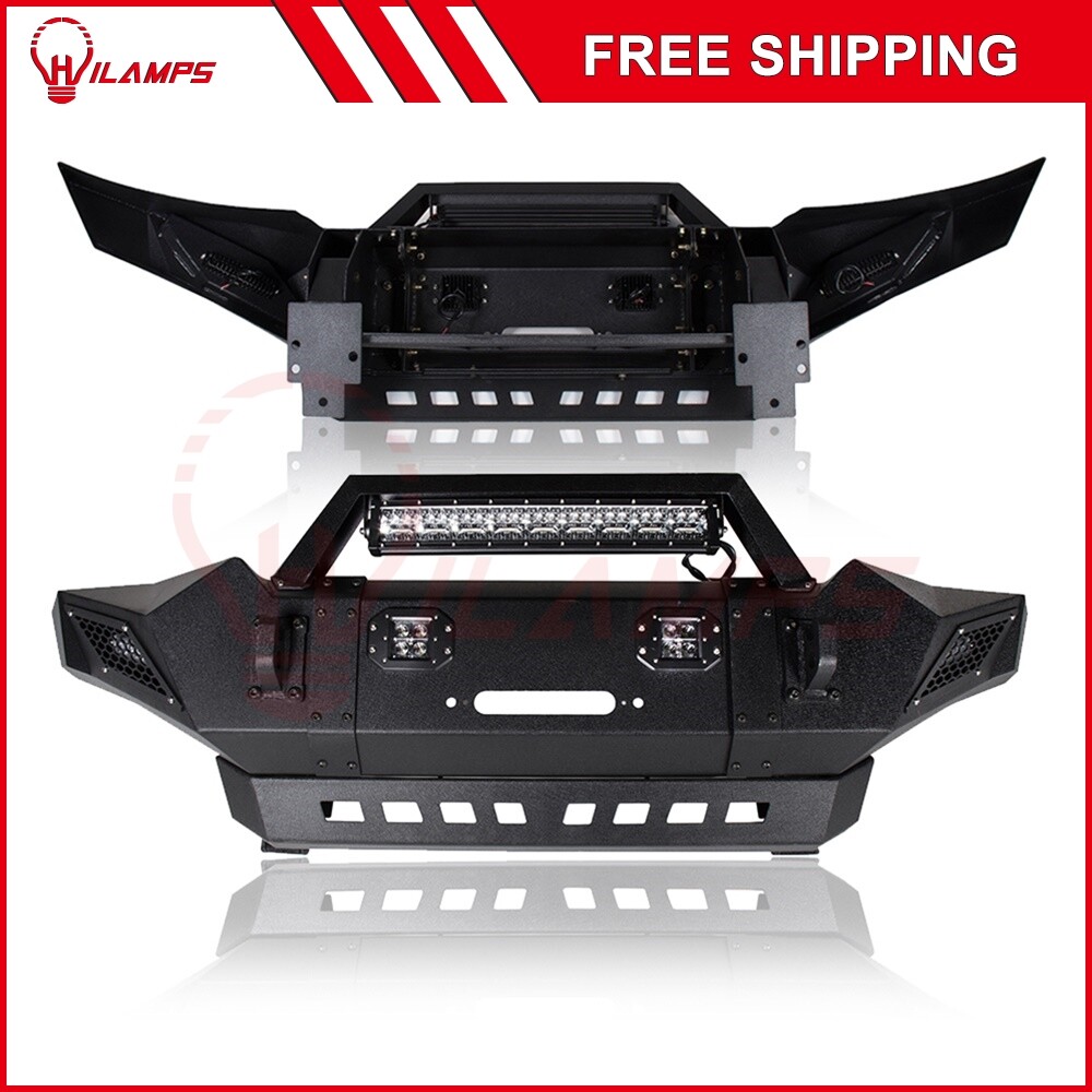 2005-2015 Toyota Tacoma 4.0L Black Steel Front & Rear Bumper w LED Lights