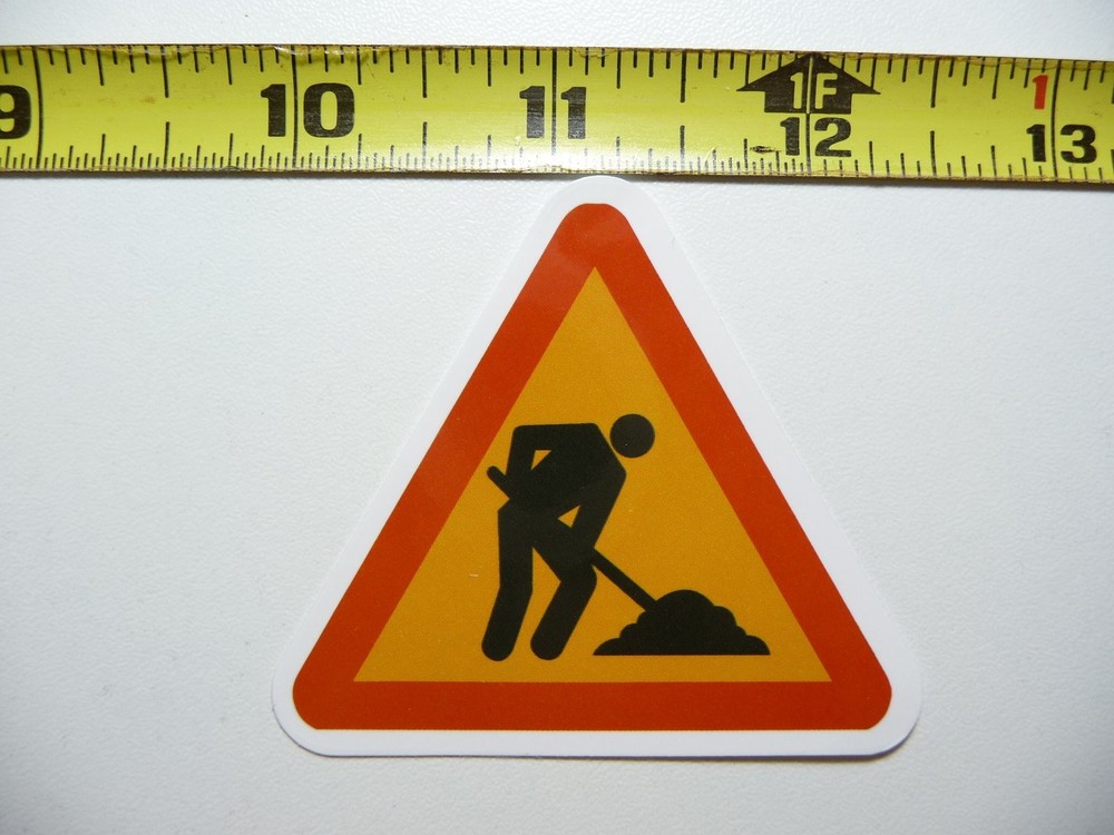 Road Construction Men at Work Ahead Funny Novelty Sticker Decal