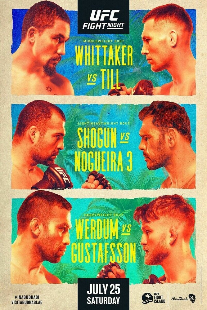 UFC WHITTAKER VS TILL Fight Poster Premium Quality Choose your Size
