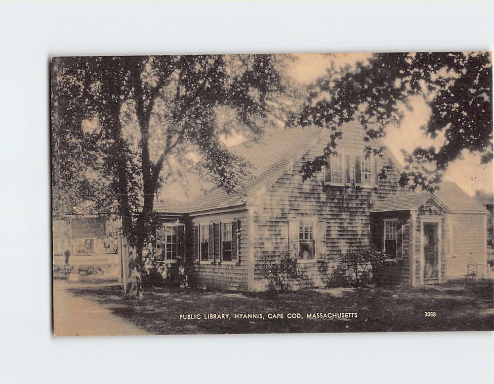 Postcard Public Library Cape Cod Hyannis Massachusetts USA