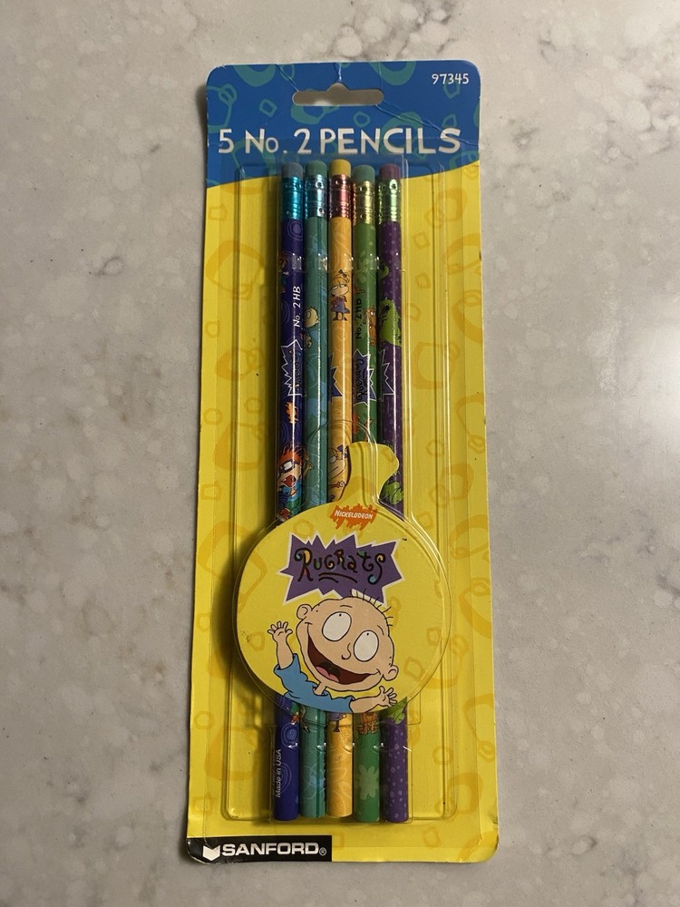 Vintage 1998 Nickelodeon Rugrats Set of 5 No. 2 Pencils Unopened Dead Stock