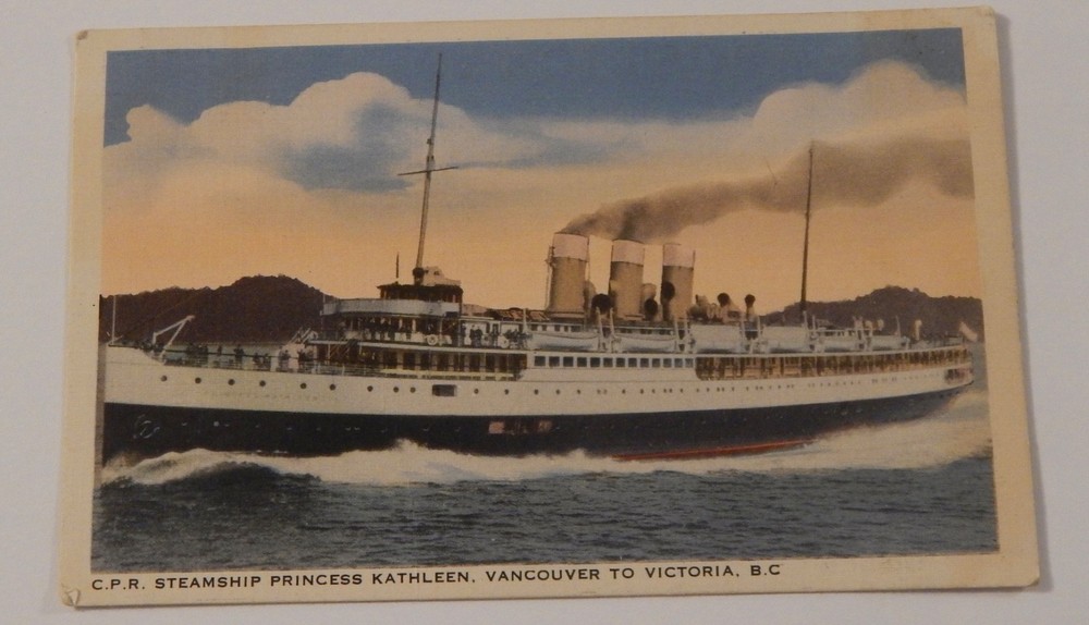 Steamship Princess Kathleen postcard unused Vancouver Victoria Canada