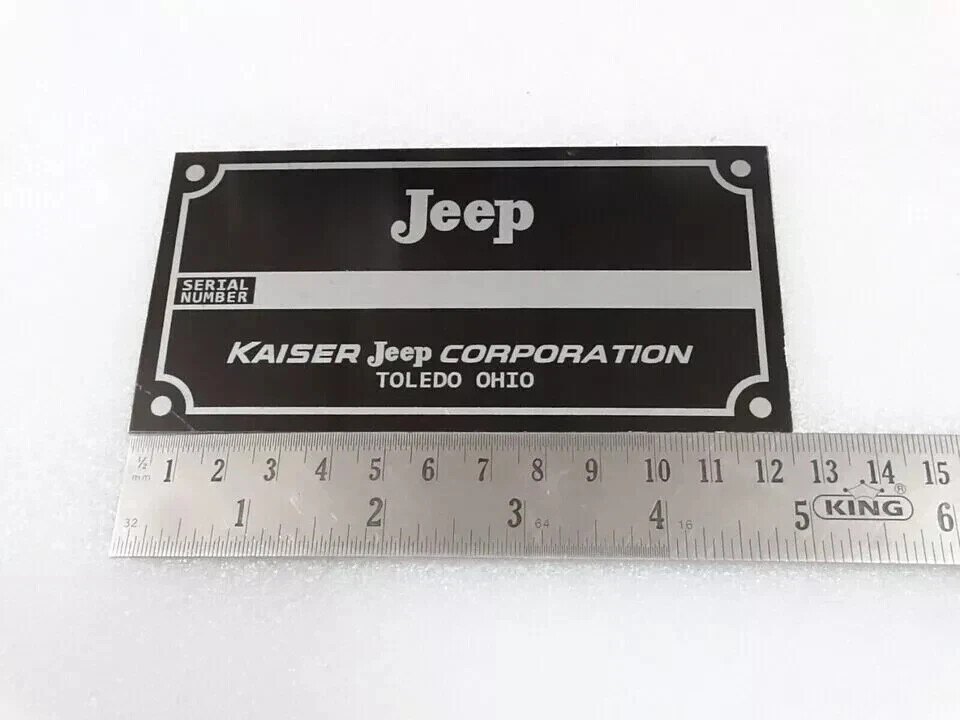 Fits For VINTAGE KAISER JEEP OHIO DATA PLATE