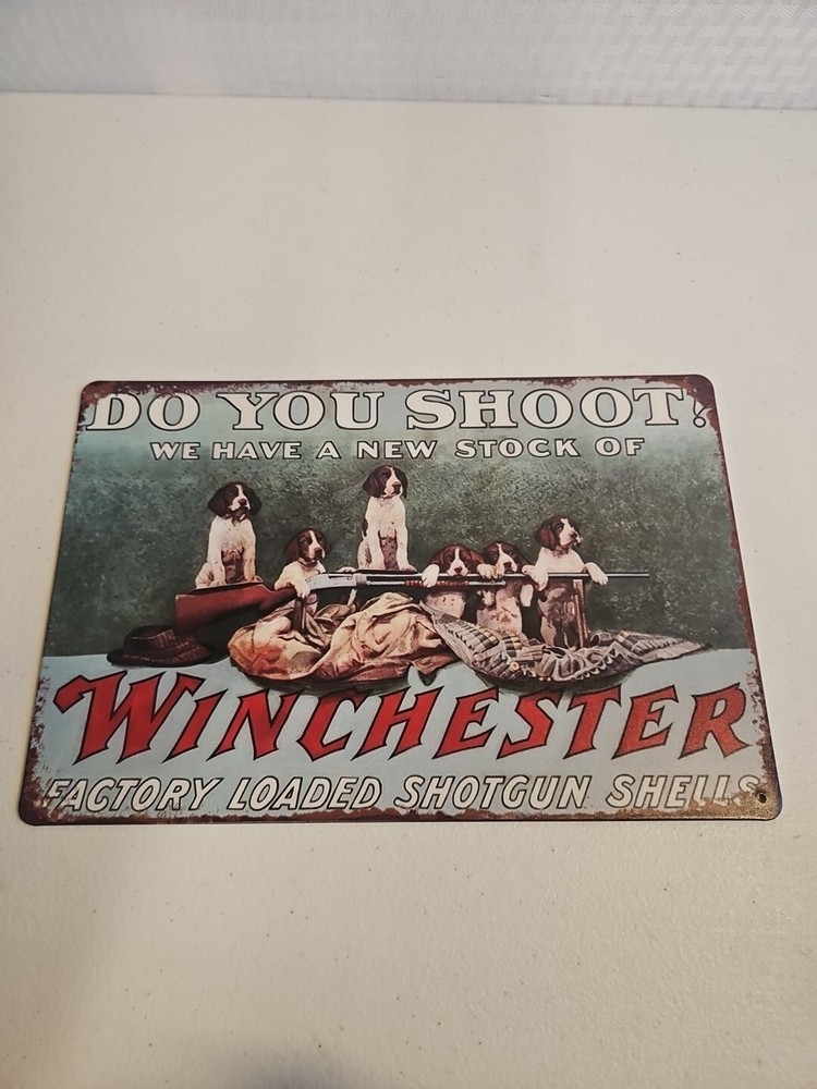 Winchester, Rustic Metal Sign, 8x12, Factory Loaded