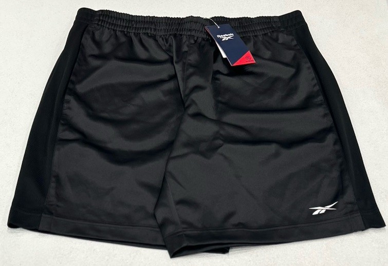 Reebok Men's Casual Basketball Satin and Mesh Shorts, Black, Size L