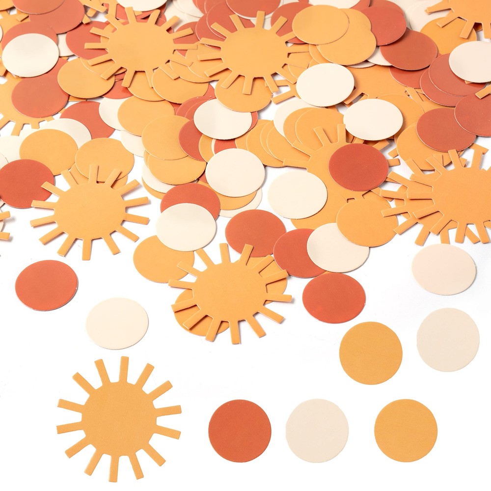 G1ngtar 320Pcs Boho Sun Round Scatter Confetti Dot Hippie Muted Sun Confetti ...