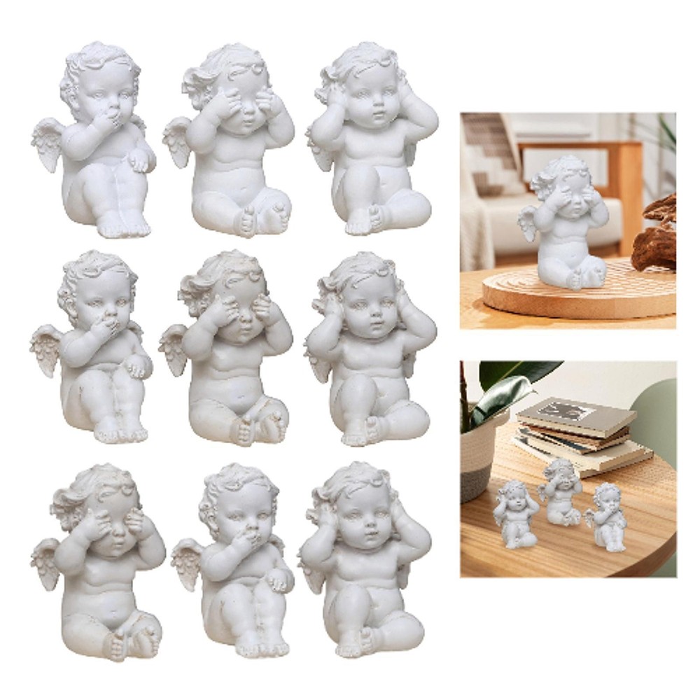Angel Statue Desktop Ornament Study Resin Retro Style Crafts Angel Figurine for