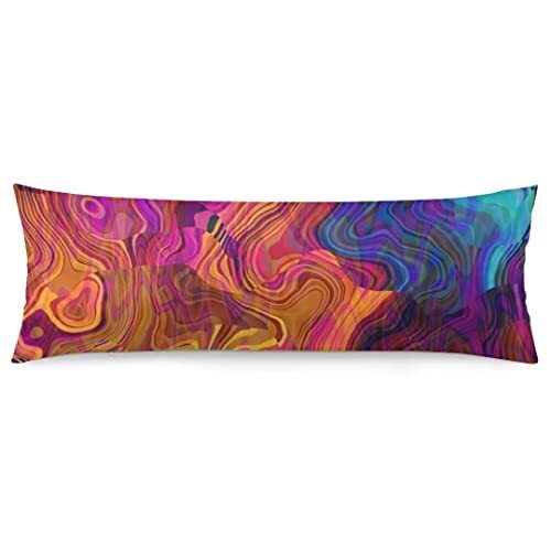 Abstract Marble Rainbow Purple Body Pillow Cover 20x54 Inches Color 9-image