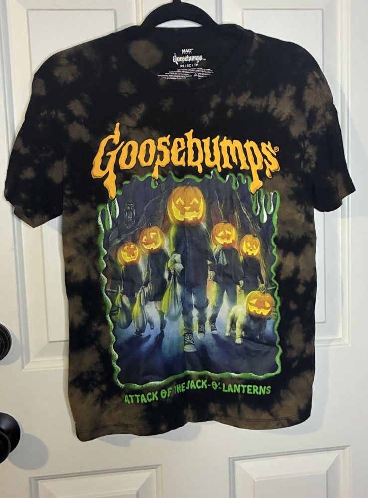 Goosebumps Attack of the Jack-o-Lanterns Horror Book Tie Dye T Shirt Size XSmall
