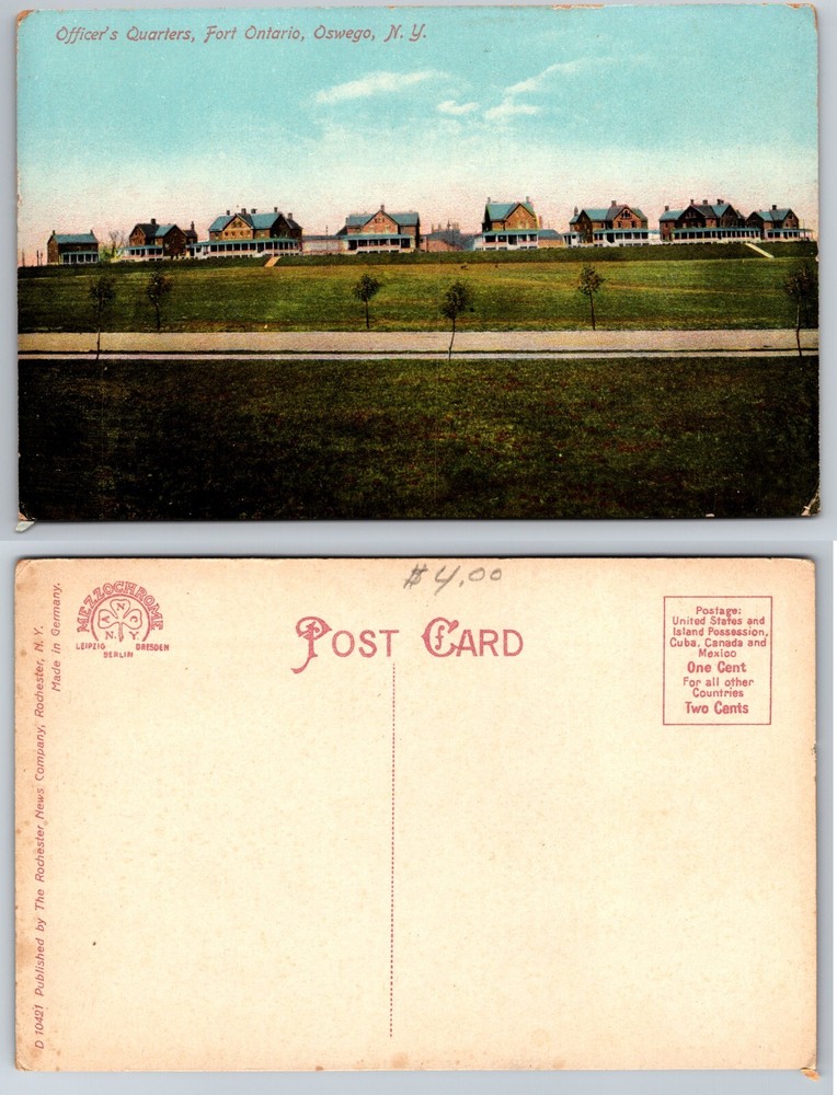 New York NY Officers Quarters Fort Ontario Oswego Postcard
