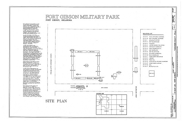 Photo:1. Site plan - Fort Gibson, Fort Gibson, Muskogee County, OK