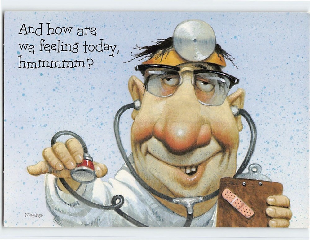 Postcard Doctor Check Up Joke/Humor Comic Art Print