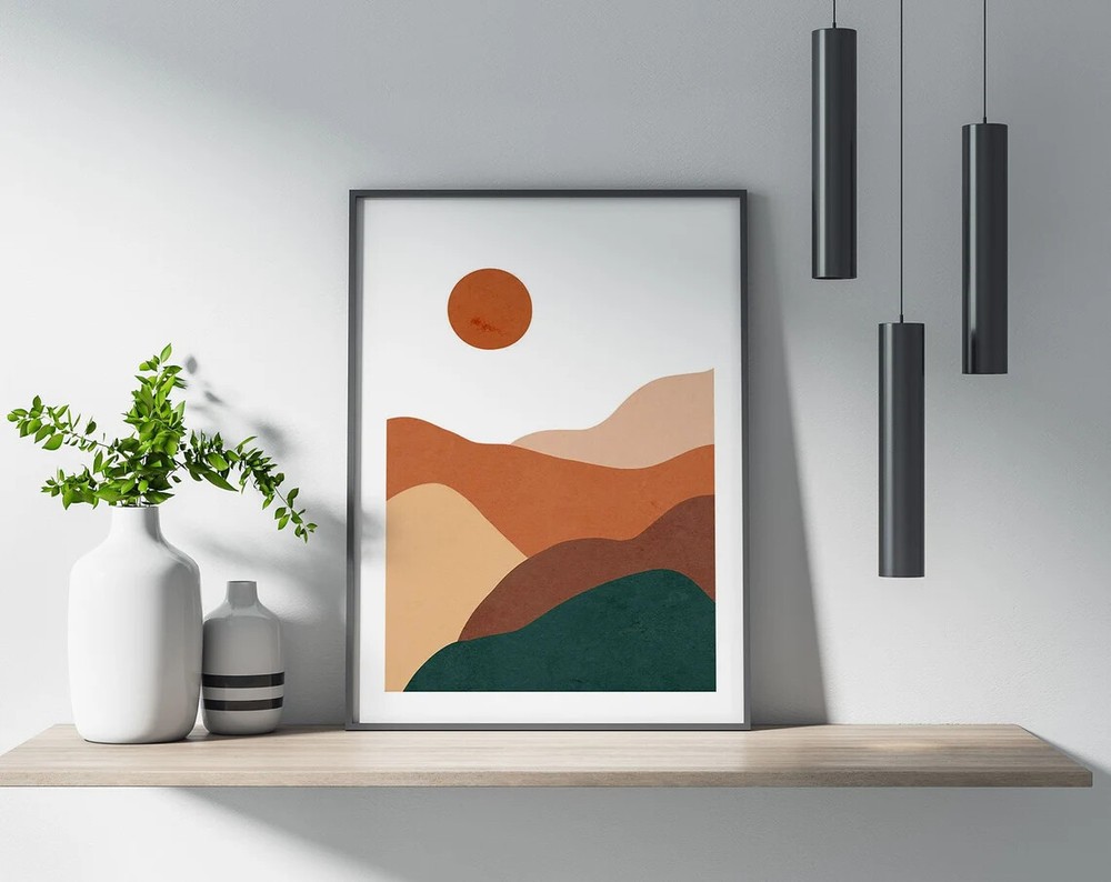 Abstract Minimalistic Dune Sandy Poster in Premium Quality Customizable Sizes for Modern Decor-image