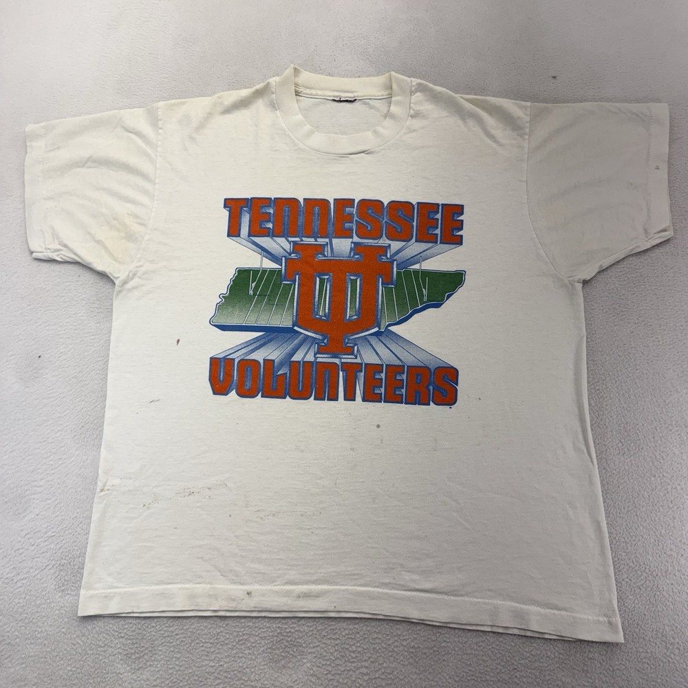 VTG Tennessee Volunteers L T-Shirt Single Stitch Distressed