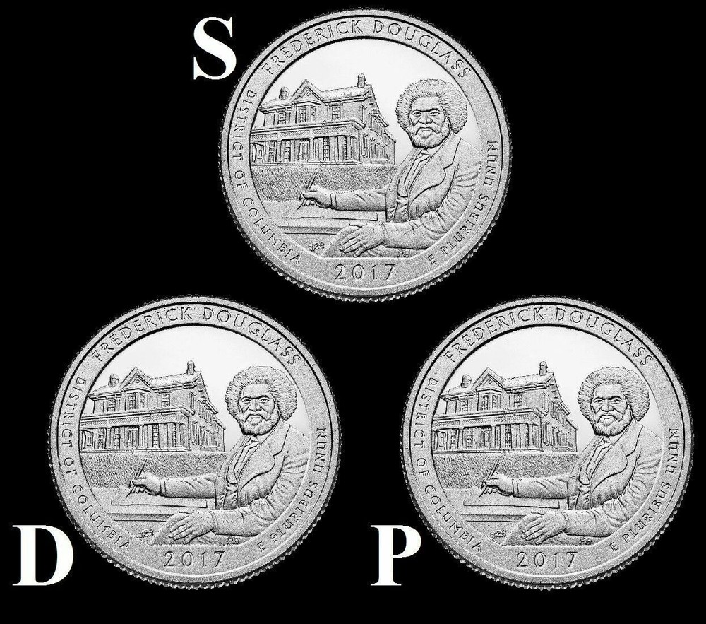 2017 D,P,S Frederick Douglass NP Quarters DC 