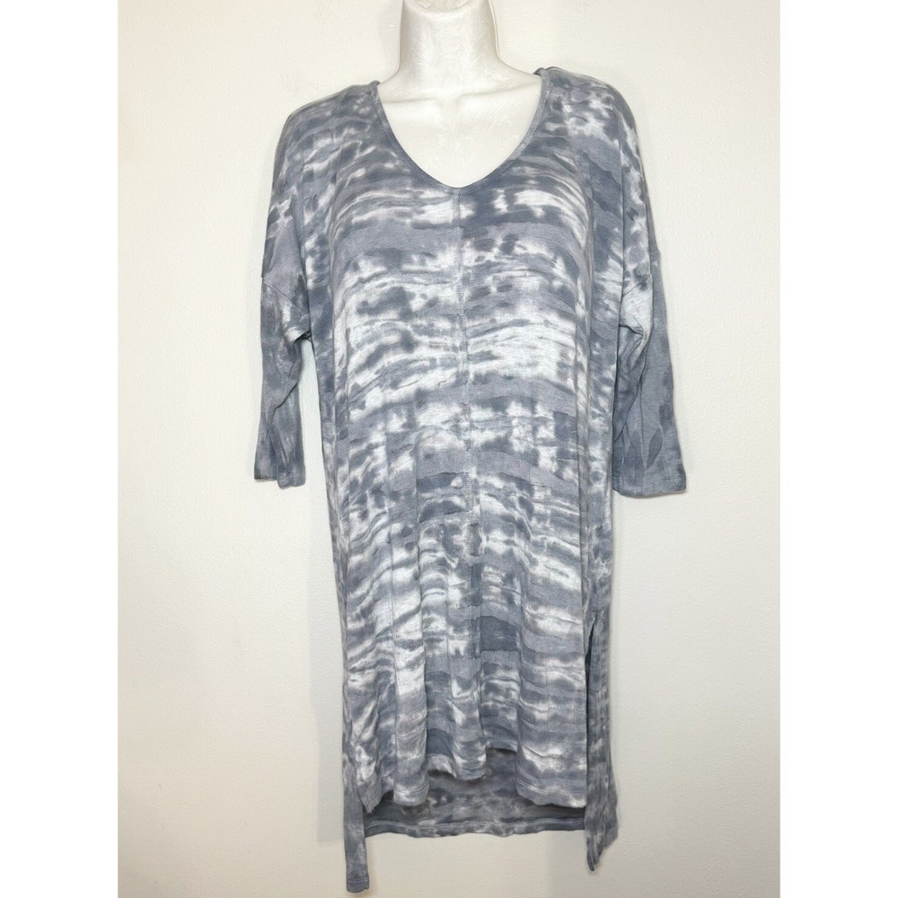 Free People Sundown Tie Dye Modal Hi Low Tunic Top Lagenlook Women’s Size Med