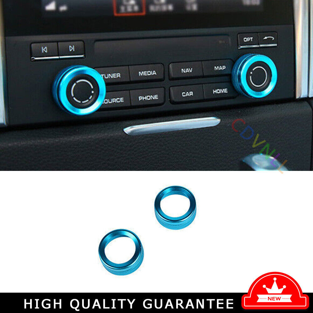 Porsche Cayenne 2011-2017 Blue Aluminum Car Volume Switch Cover Ring