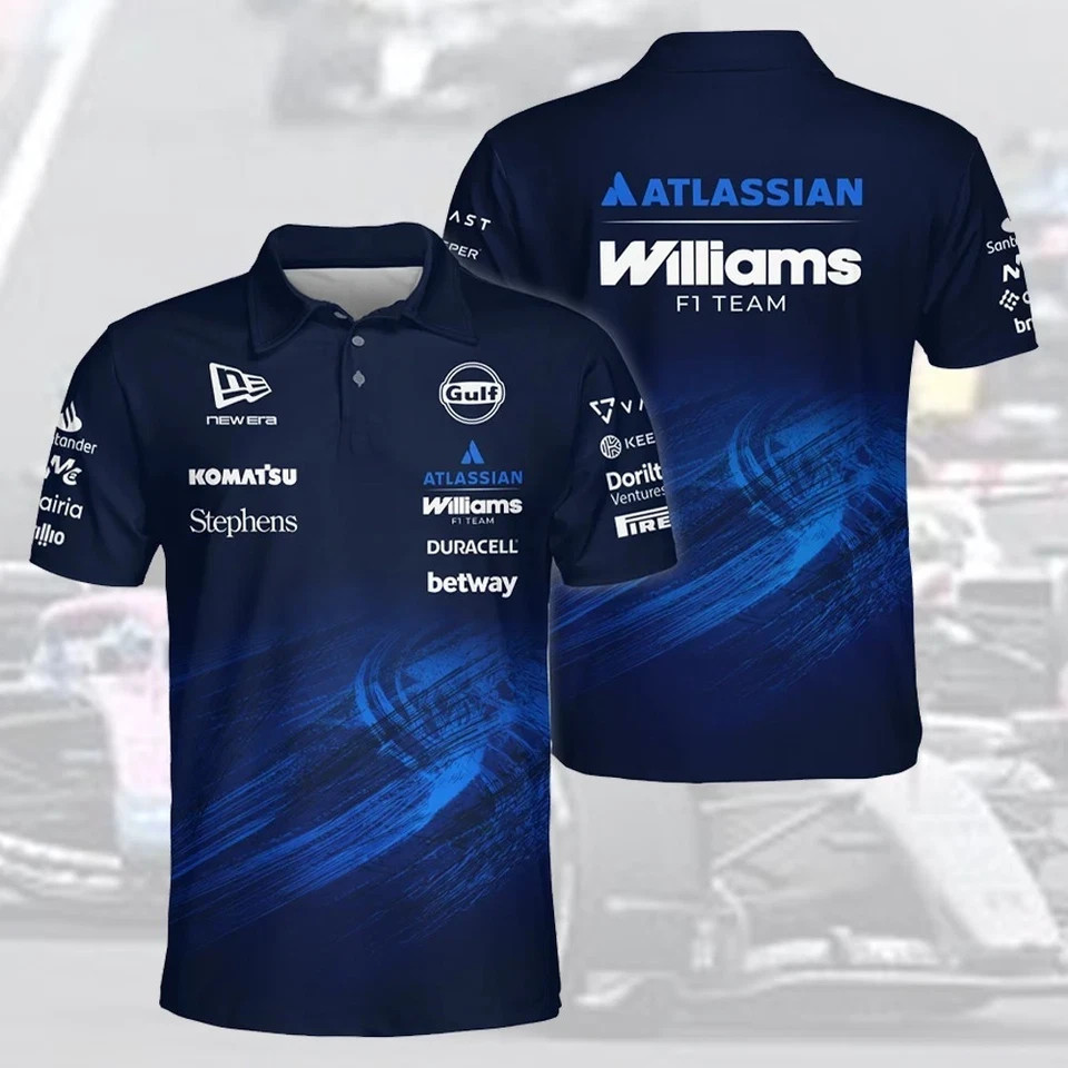 💯NEW💯 2026 Williams F1 Teamwear F1 Polo All Over Print, F0.mul.a 1 Racing Gift