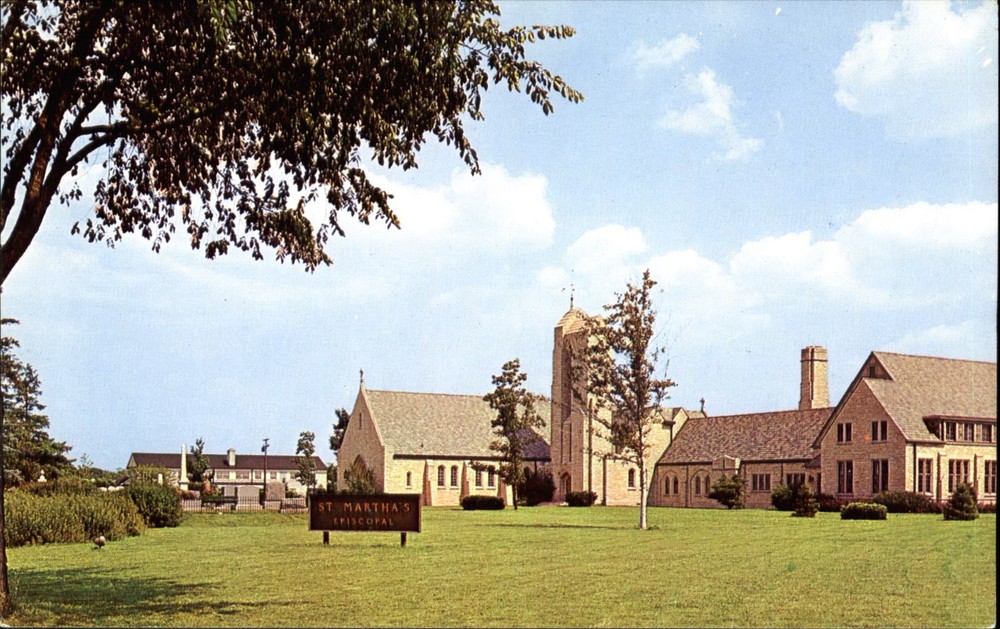 St Martha's Episcopal Church ~ Detroit Michigan MI ~ 1950s postcard