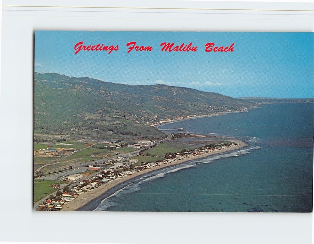 Postcard Greetings from Malibu Beach California USA