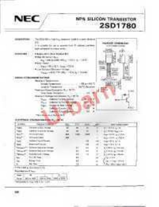 NEC TO-92,NPN SILICON TRANSISTOR, 2SD1780 USA ship