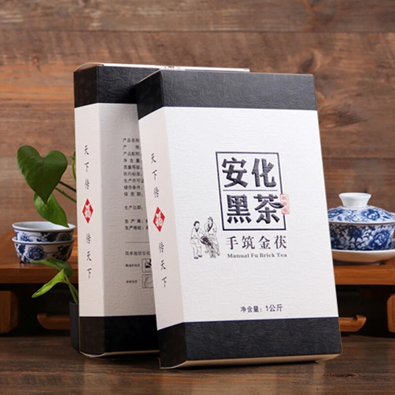 1000g China Anhua Black Tea Handmade Organic Health Dark Tea Gold Fu Brick Tea