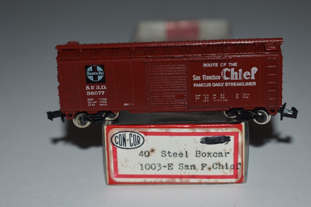 N Scale Con-Cor 1003 Santa Fe 40' Single Door Boxcar 36077 C56099
