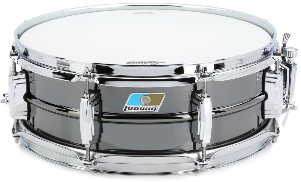 Ludwig Black Beauty 5x14 Inch Snare Drum in Black Nickel Finish with 8 Lugs for Premium Sound Quality