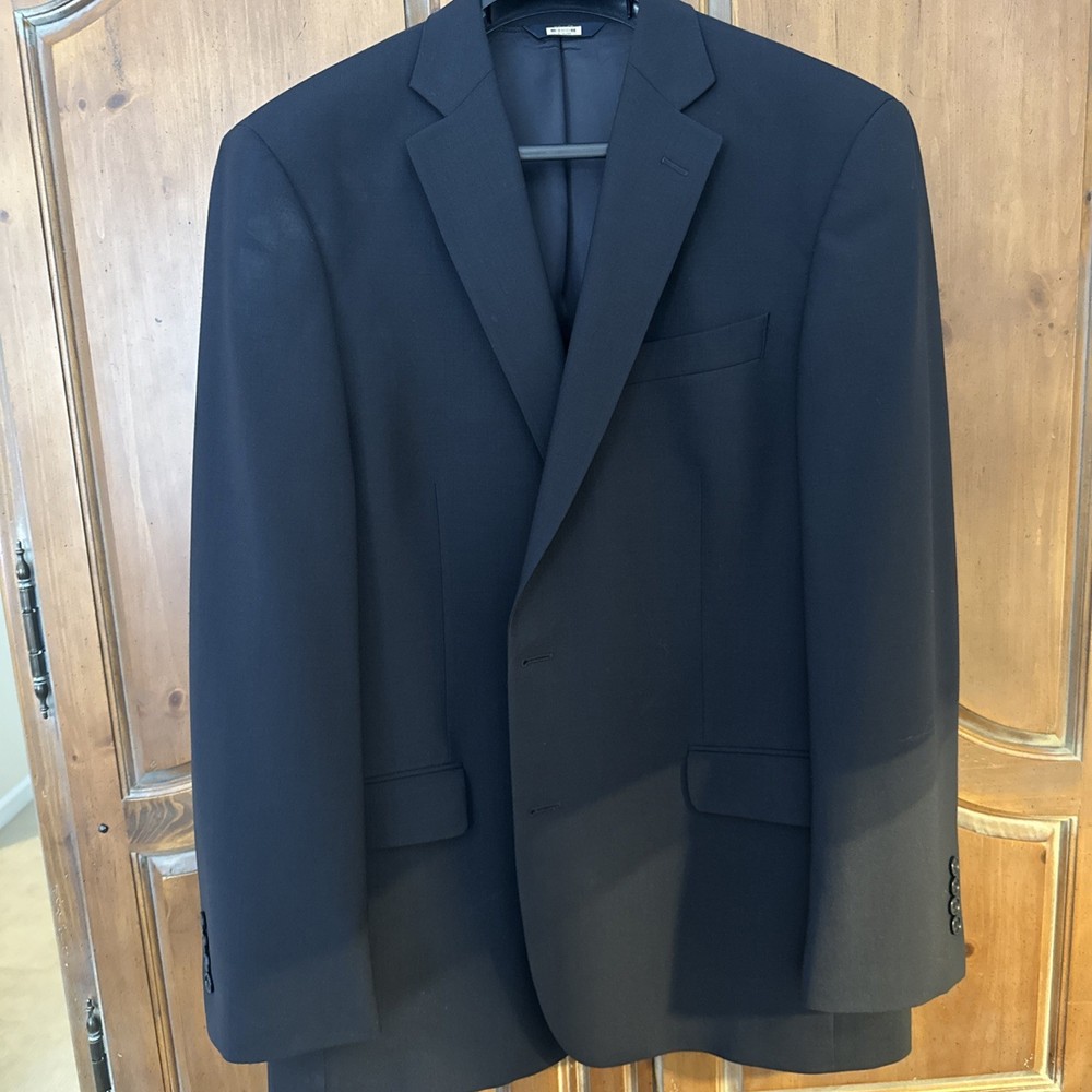 Brooks Brothers Blazer Jacket Mens 43L Navy Cotton Stretch Fabric