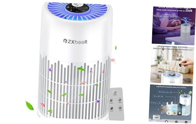 Air Purifiers for Bedroom Home,  H13 True HEPA Air Filter 1 Pack All-white