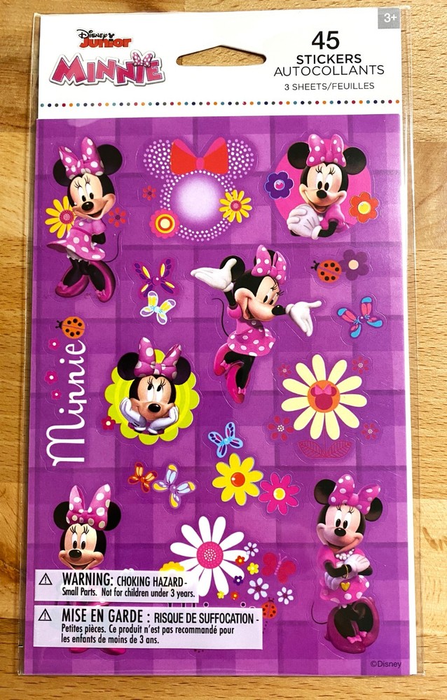 DISNEY MINNIE MOUSE STICKERS NEW SEALED 3 SHEETS FREE SHIP
