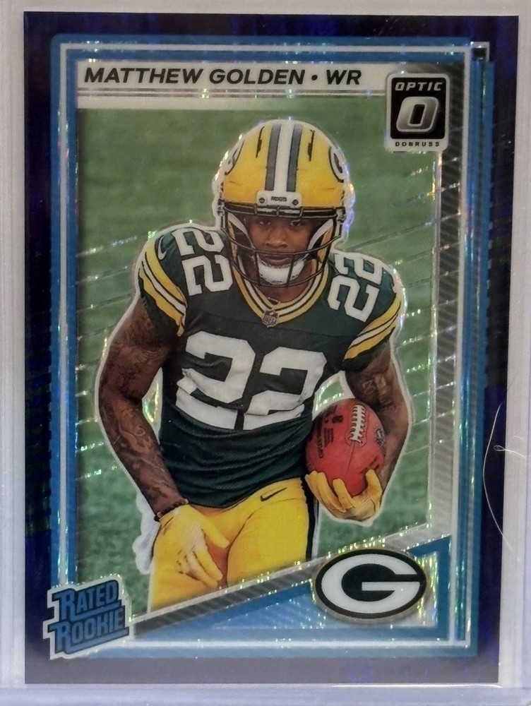 🔥🏈🧀 2025 Donruss Optic Matthew Golden  purple shock Rated Rookie #311 💯 (RC)